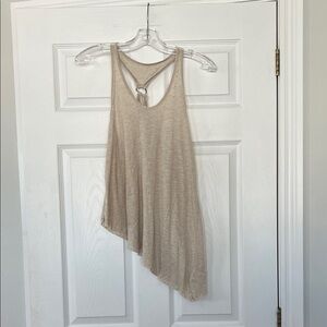 We The Free Beige Asymmetrical Tank Top